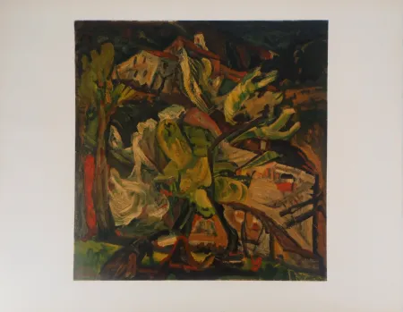 Lithograph Soutine - Colline à Cagnes sur Mer