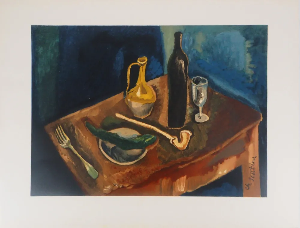 Lithograph Soutine - Table à la pipe