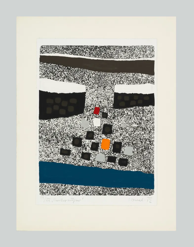 Linocut Spacal - Cimitero partigiano