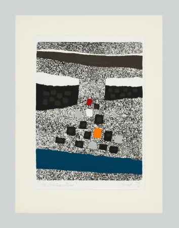 Linocut Spacal - Cimitero partigiano