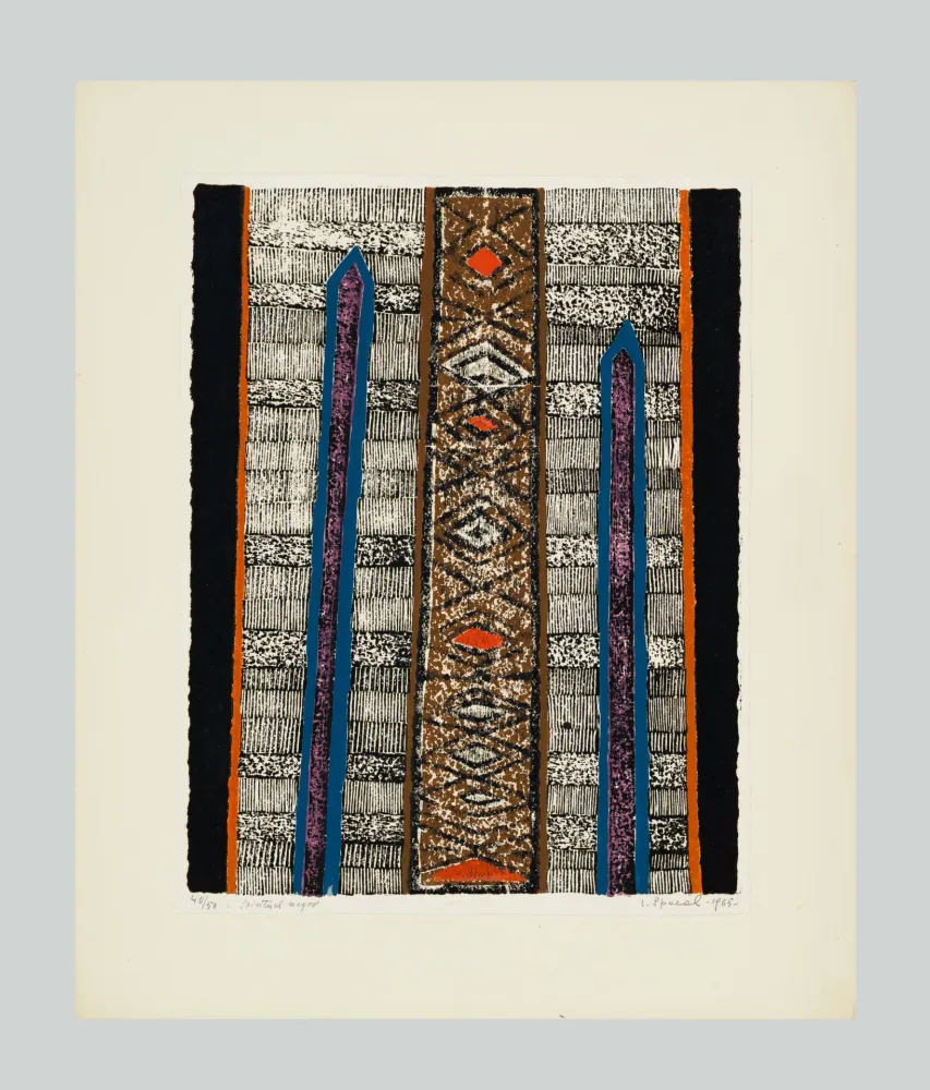 Linocut Spacal - Spiritual negro