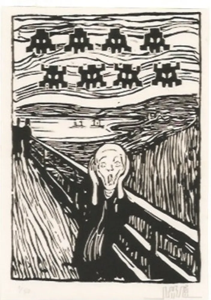 Etching Space Invader - Invaded Scream