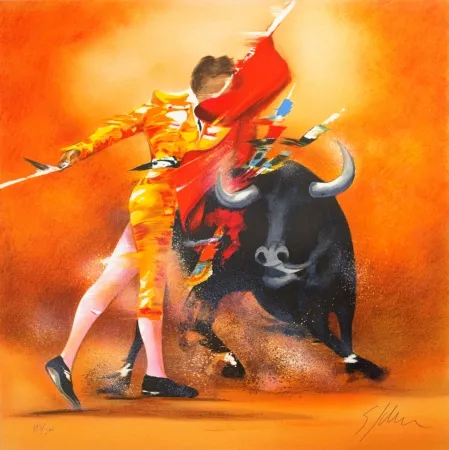 Lithograph Spahn - Corrida