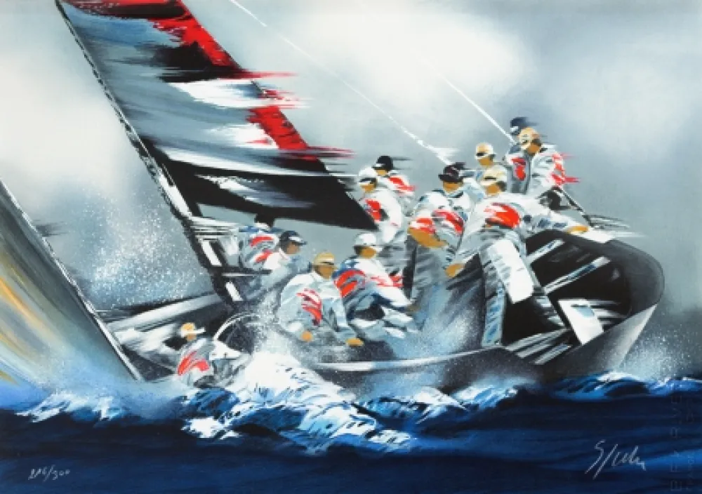 Lithograph Spahn - Coupe de l’America - Alinghi 2