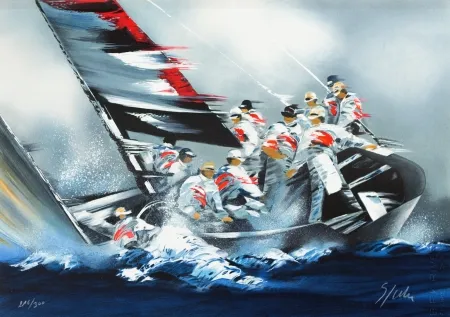 Lithograph Spahn - Coupe de l’America - Alinghi 2