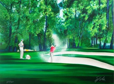 Lithograph Spahn - Golf