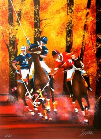 Lithograph Spahn - Polo