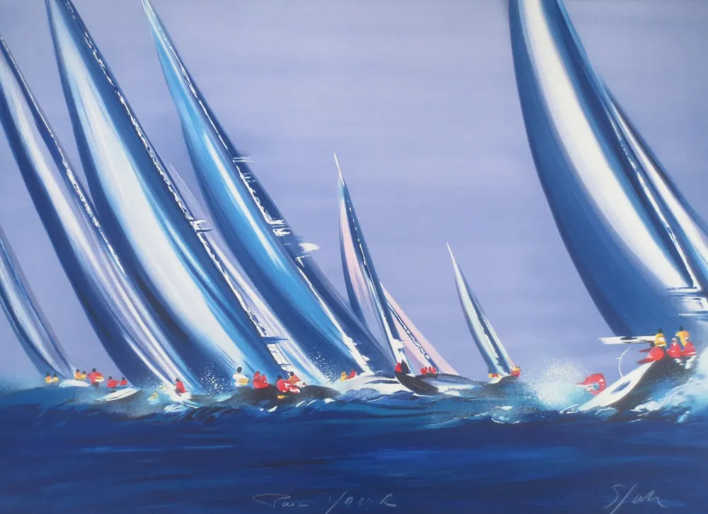 Lithograph Spahn - Régates II