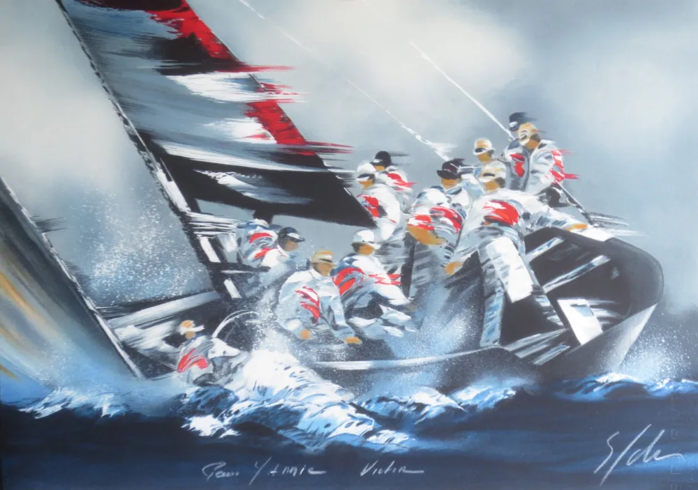 Lithograph Spahn - Voile grise