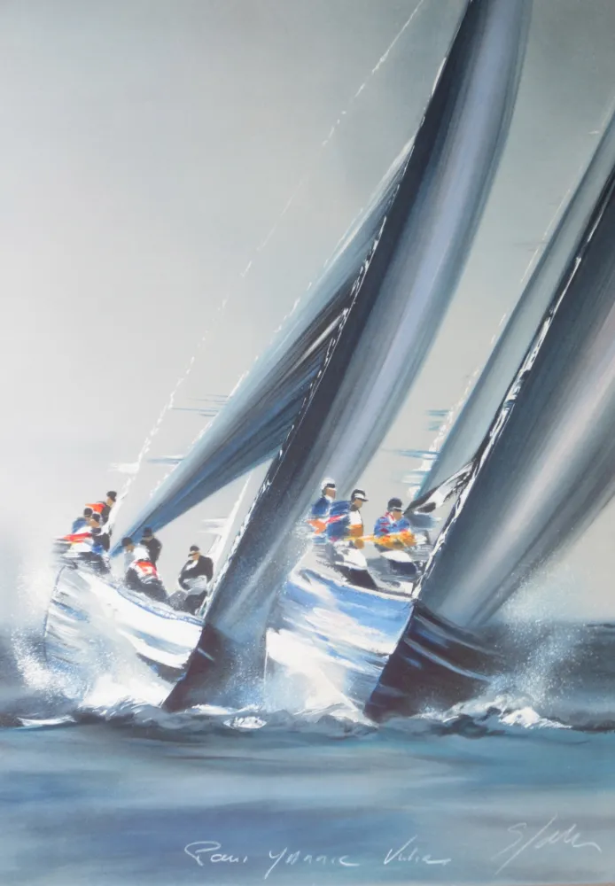 Lithograph Spahn - Voile grise verticale