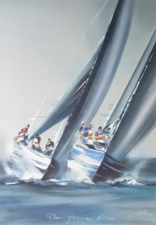 Lithograph Spahn - Voile grise verticale