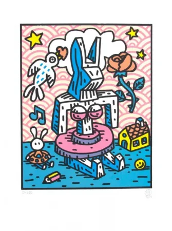 Lithograph Speedy Graphito - Gaga Lapinture