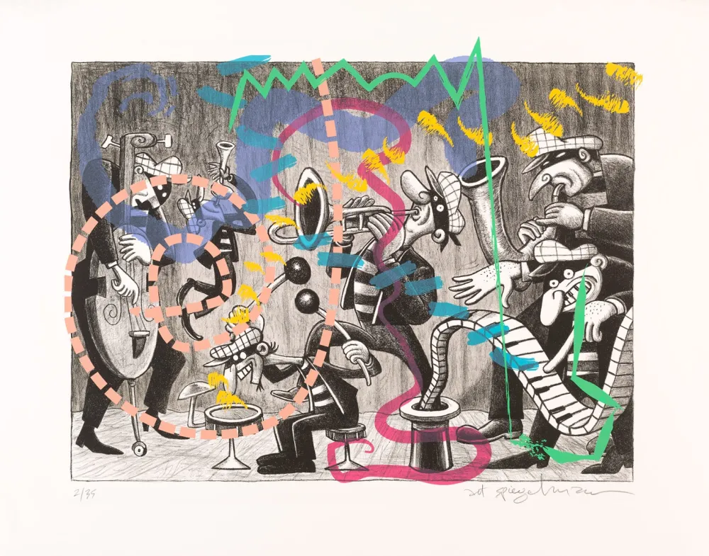 Lithograph Spiegelman - Silent Six