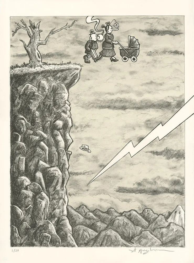 Lithograph Spiegelman - Trump l'Oeil (grey version)