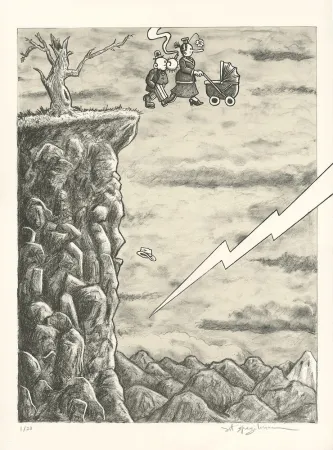 Lithograph Spiegelman - Trump l'Oeil (grey version)