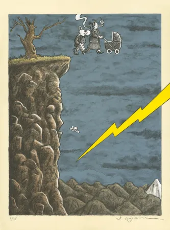 Lithograph Spiegelman - Trump l'Oeil (grey version)