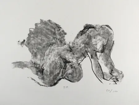 Lithograph Stadler - Liegender Akt