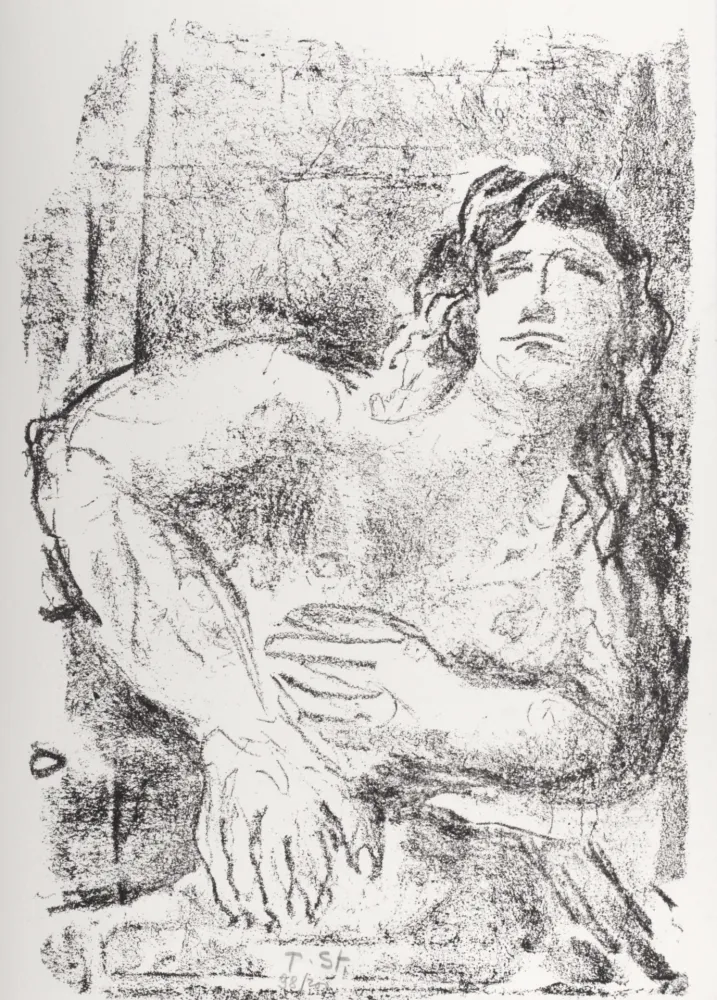 Lithograph Stadler - The Men, 1972 - Hand-signed