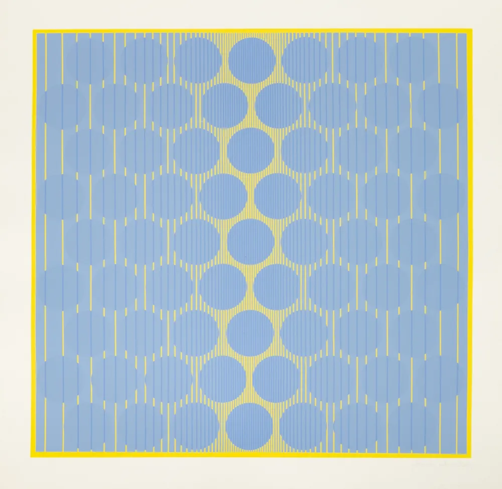 Screenprint Stanczak - Blue Circles, from Eight Variants