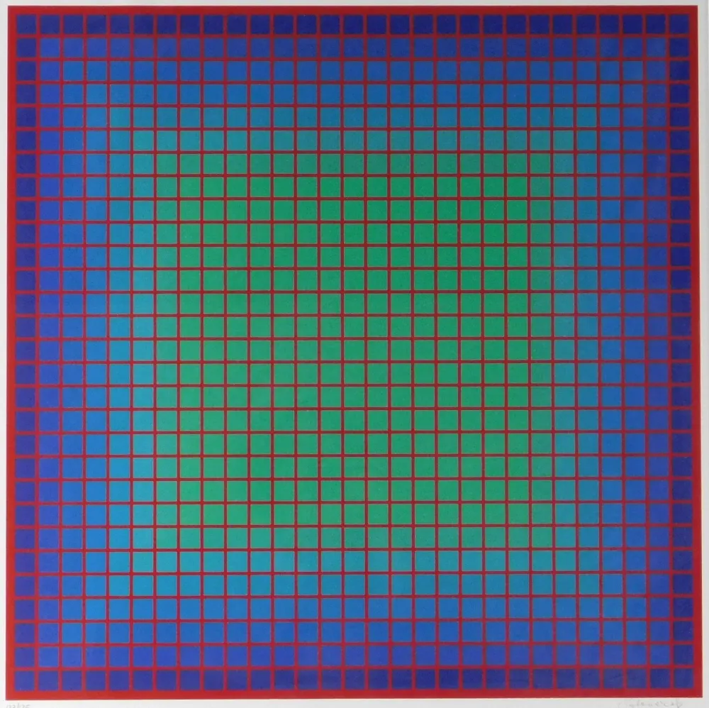 Screenprint Stanczak - Conferring Blue