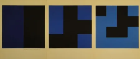 Screenprint Stankowski - Wachsen verzweigen verfeinern. Fünteiliges Leporello