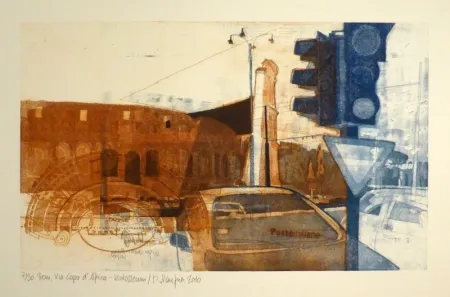 Engraving Staufner - Rom, Via Kapo d'Africa – Kolosseum