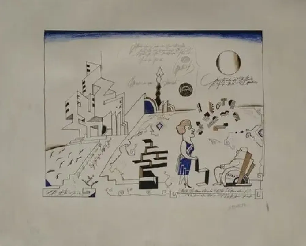 Lithograph Steinberg - Bauhaus circa 1970