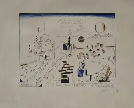Lithograph Steinberg - Bauhaus circa 1970