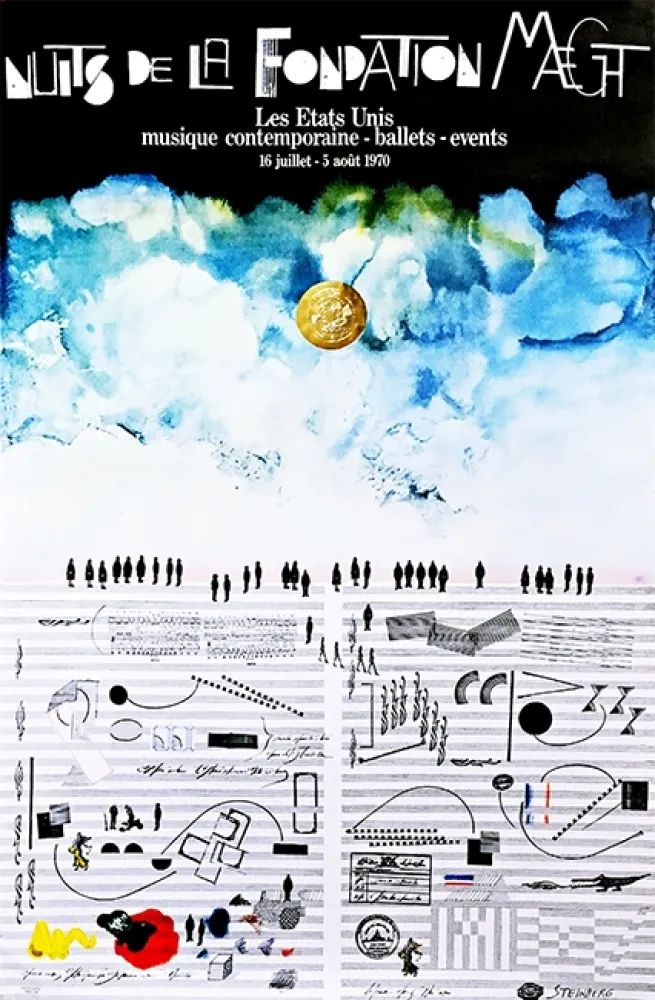 Lithograph Steinberg - Saul Steinberg Nuits de La Fondation Maeght, 1970