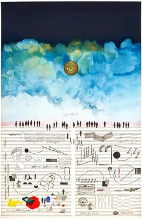 Lithograph Steinberg - Saul Steinberg, Rare Handsigned Lithograph, Nights of the Foundation, 1970