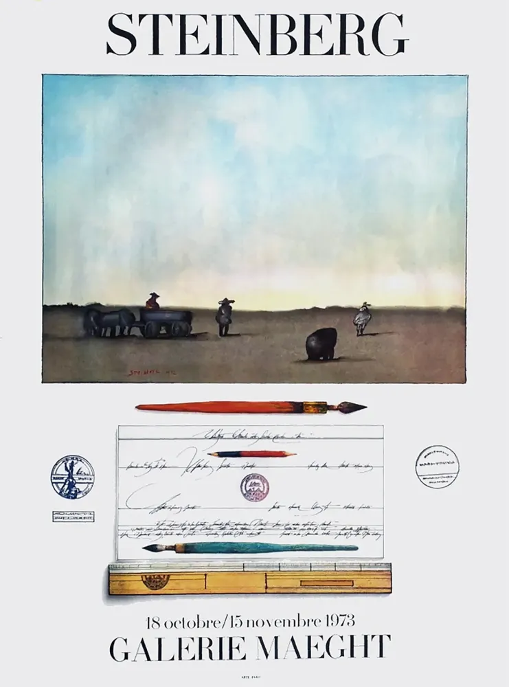 Poster Steinberg - STEINBERG 1973. Exposition à la Galerie Maeght