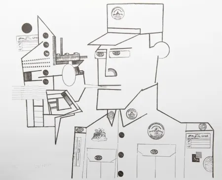 Lithograph Steinberg - The General from the Peace Portfolio