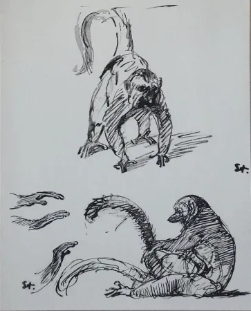 Lithograph Steinlen - Chats et Autres Bêtes