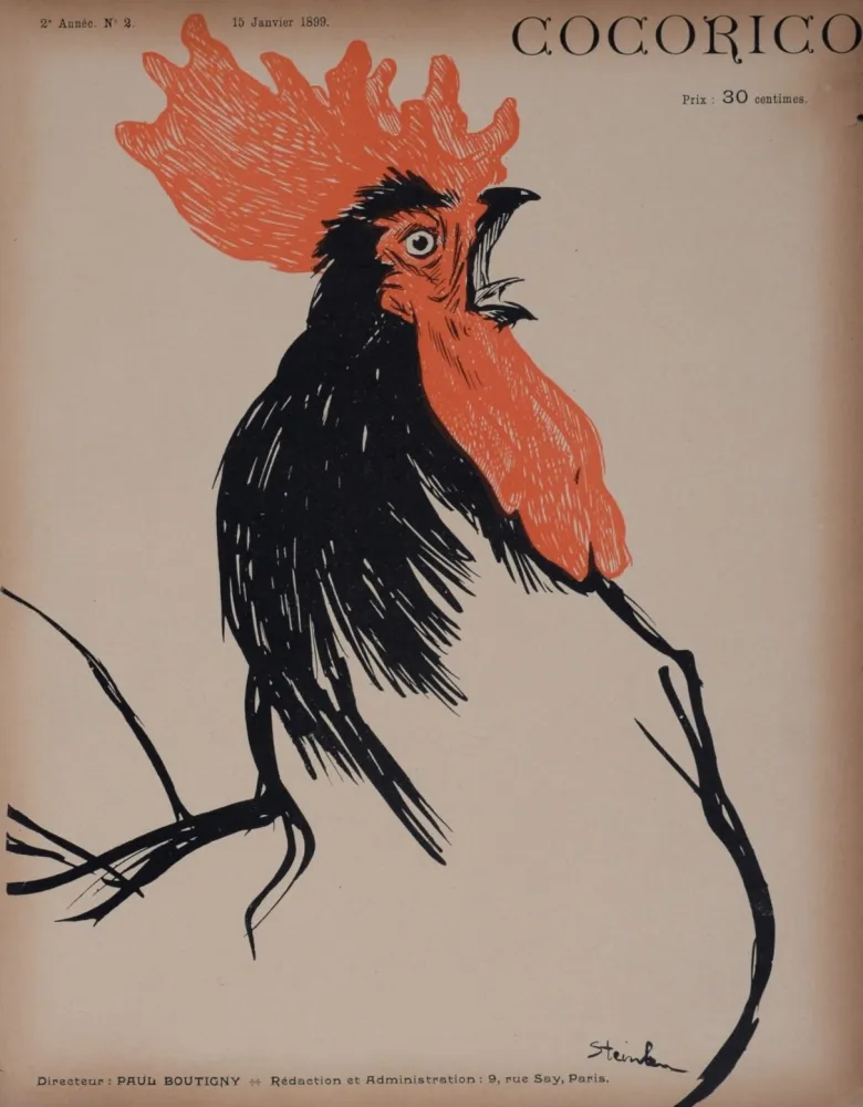 Lithograph Steinlen - Cocorico