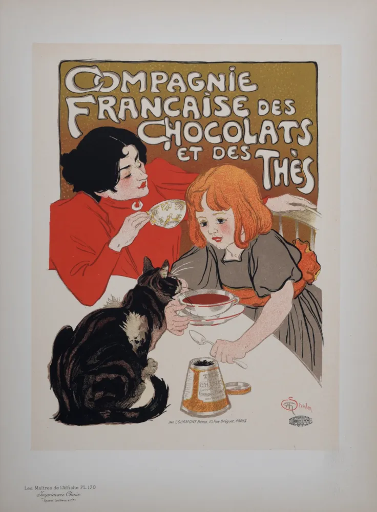 Lithograph Steinlen - Compagnie Française des Chocolats et des Thés, Les Maitres de L’Affiche, 1899