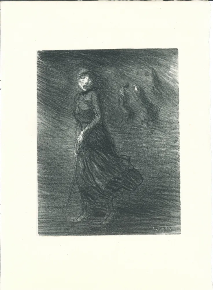 Lithograph Steinlen - Dans la rue