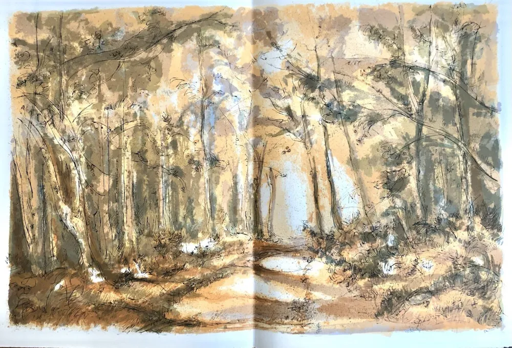 Lithograph Steinlen - Forêt voisine