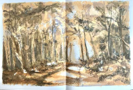 Lithograph Steinlen - Forêt voisine