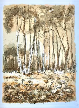 Lithograph Steinlen - Forêt voisine