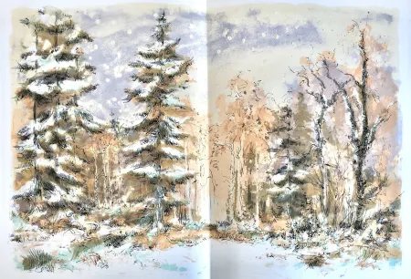 Lithograph Steinlen - Forêt voisine