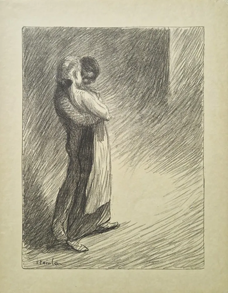 Lithograph Steinlen - Il bacio