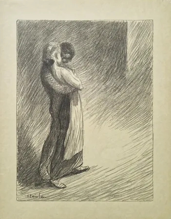 Lithograph Steinlen - Il bacio