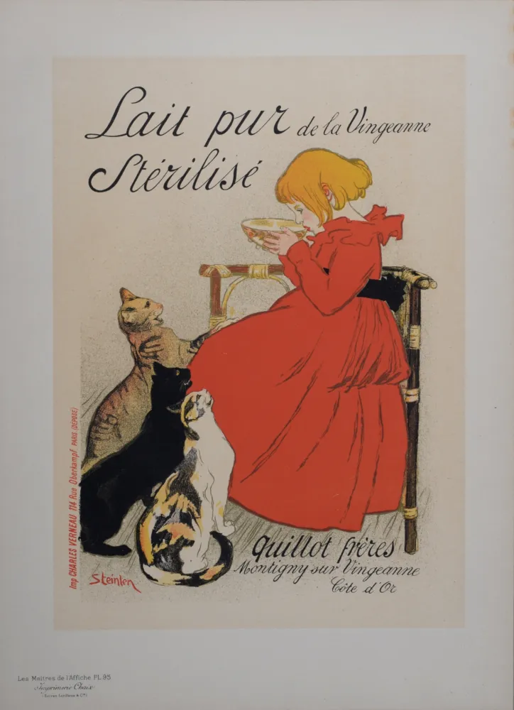 Lithograph Steinlen - Lait Pur Stérilisé de la Vingeanne, Les Maitres de L’Affiche, 1897