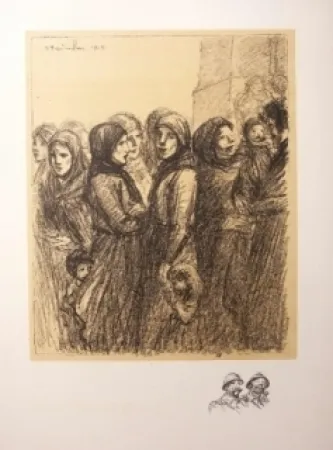 Lithograph Steinlen - L'attente