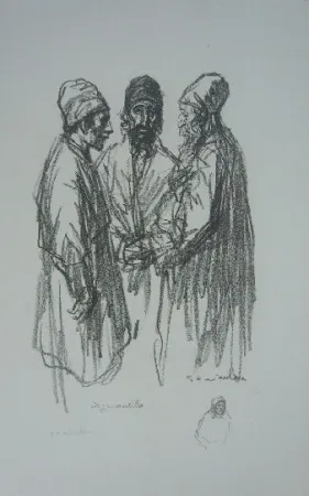 Lithograph Steinlen - Les mercantiles
