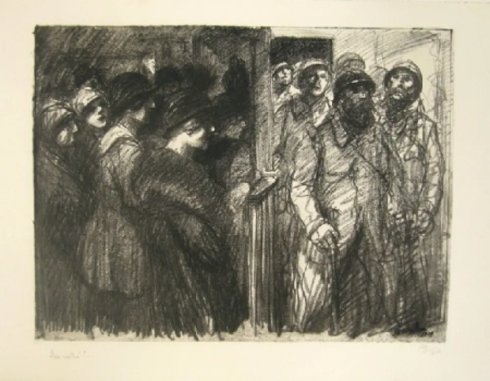 Lithograph Steinlen - Les voilà!