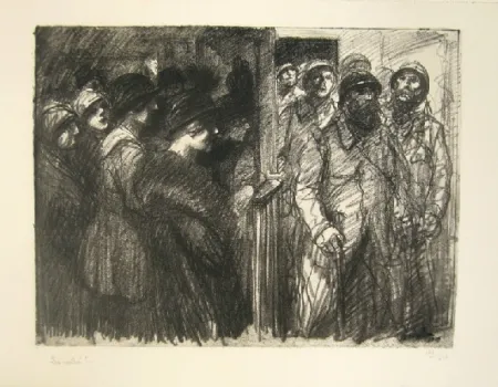 Lithograph Steinlen - Les voilà!