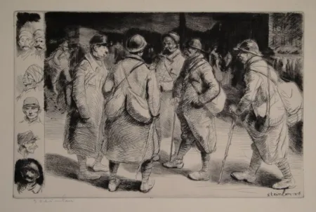 Drypoint Steinlen - Permissionaires no 1