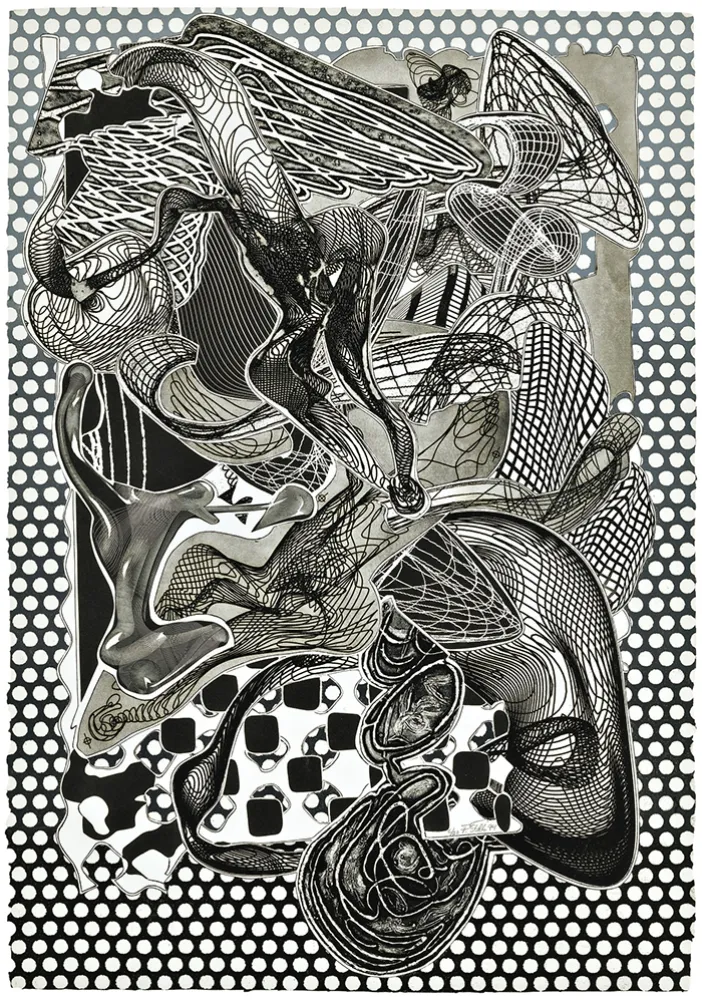 Screenprint Stella - Riallaro (Black and White), from the Imaginary Places Series