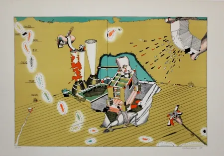 Lithograph Stelzmann - Gastronomic Fantasy